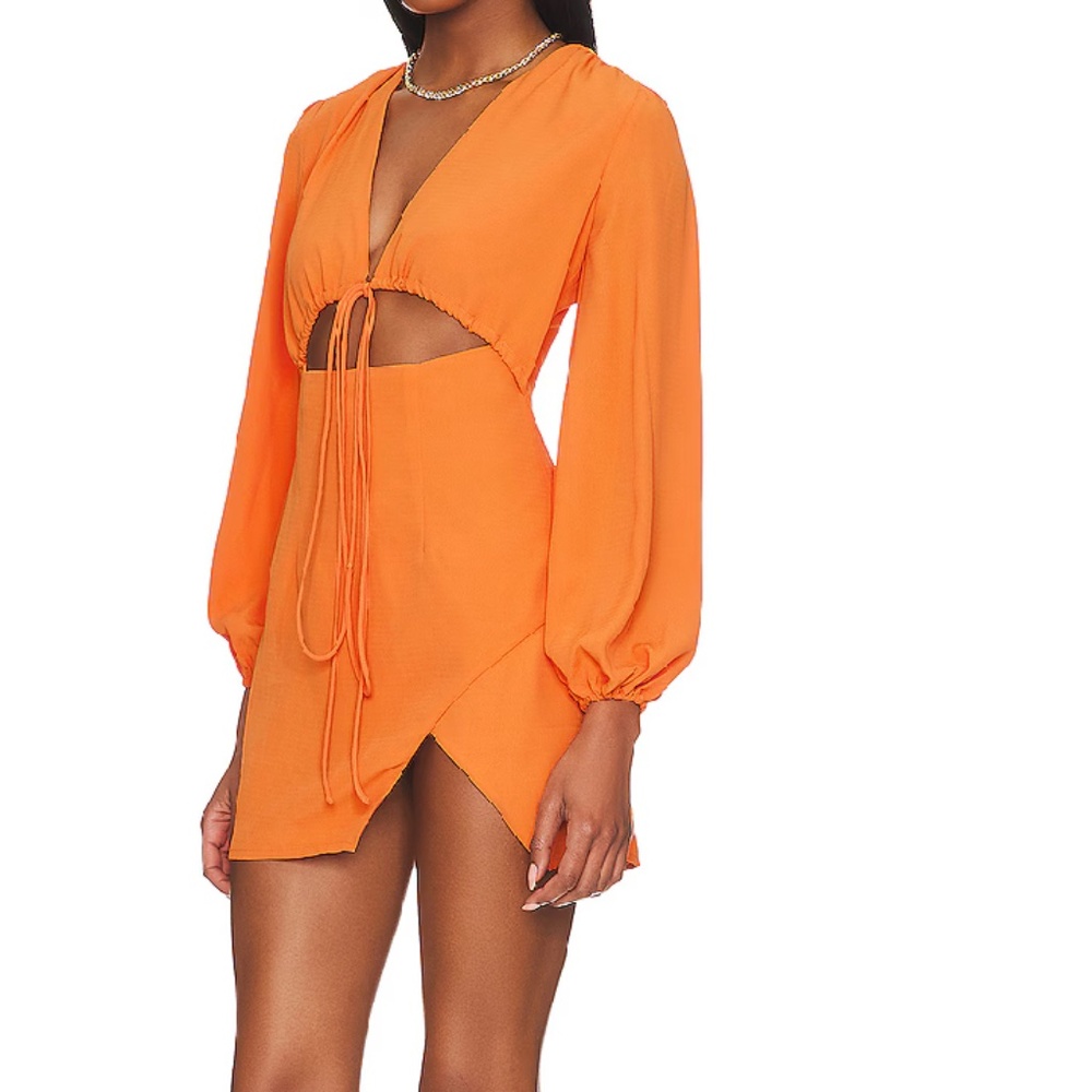Superdown Selene Wrap Dress Orange